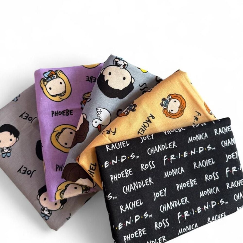 5 Friends Fat Quarters 18" x 21" Cotton Fabric Bundle New